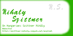mihaly szittner business card