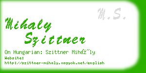 mihaly szittner business card